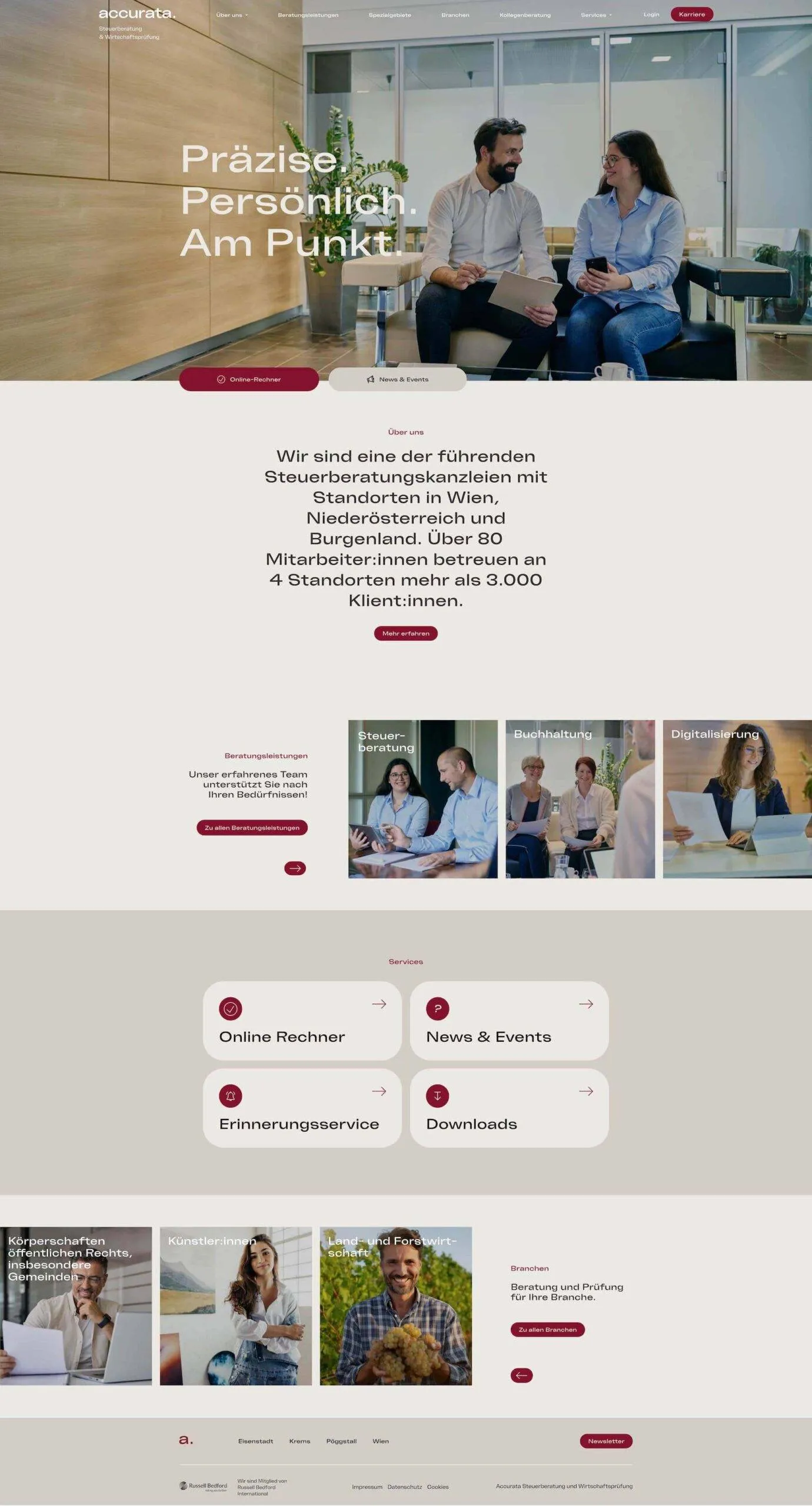 Screenshot Website entwicklung Accurata