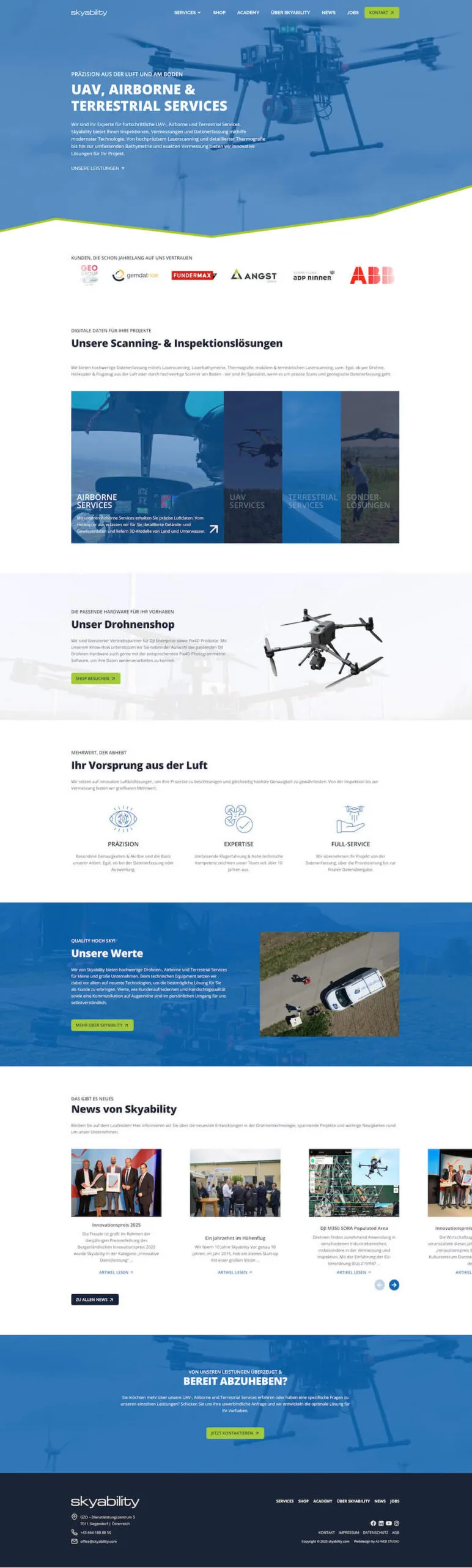 skyability website design