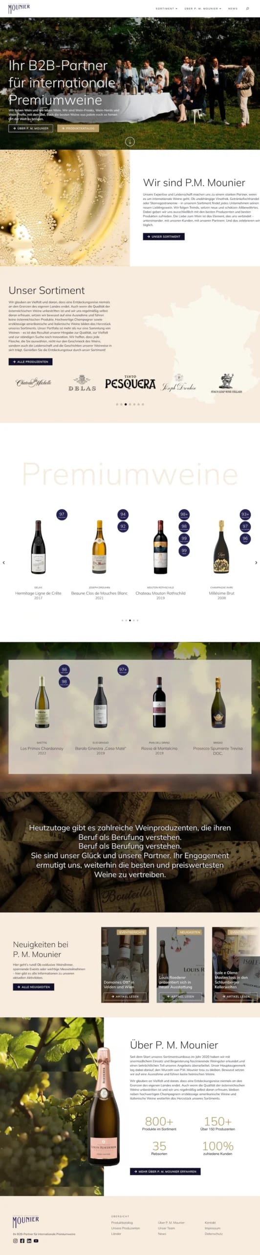 P.M. Mounier Webdesign Weinhandel